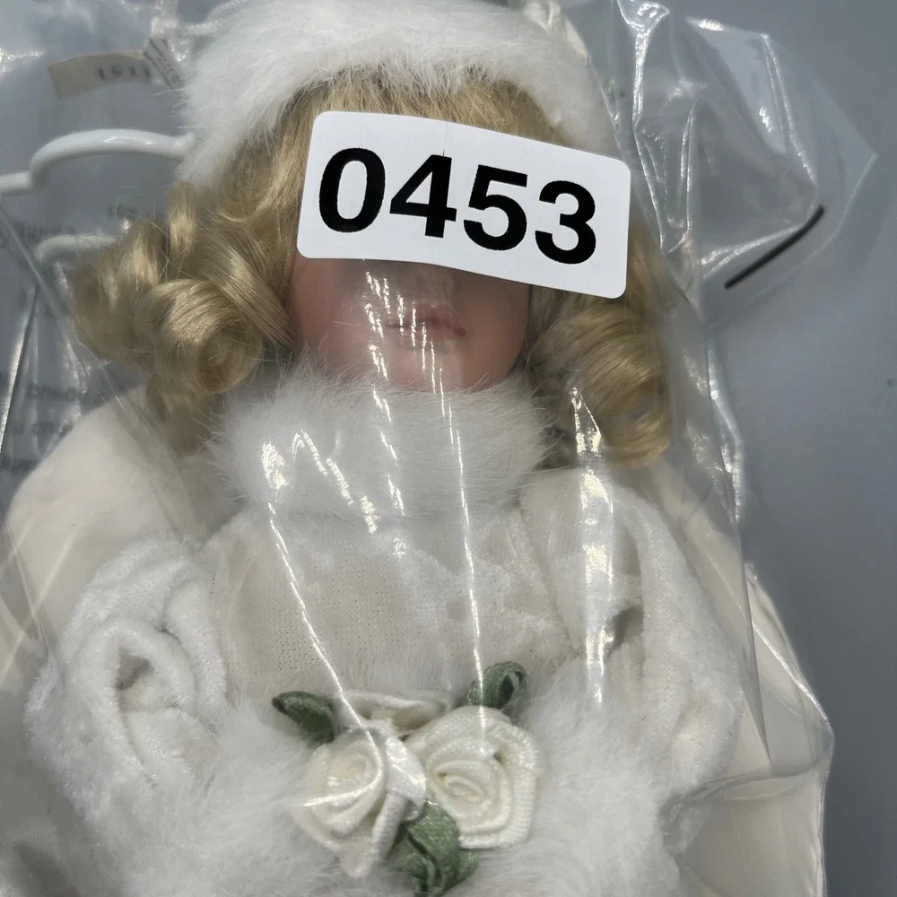 Angel Doll White‎ Porcelain Blonde Hair Wings Christmas Decoration Display